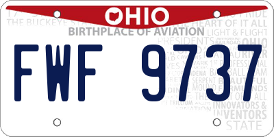 OH license plate FWF9737