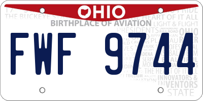 OH license plate FWF9744