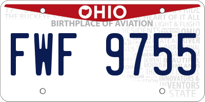 OH license plate FWF9755