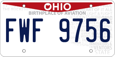 OH license plate FWF9756