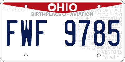 OH license plate FWF9785