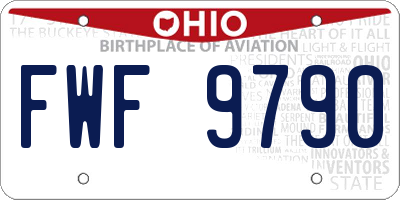 OH license plate FWF9790