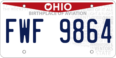 OH license plate FWF9864