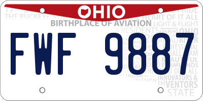 OH license plate FWF9887