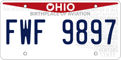 OH license plate FWF9897