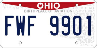 OH license plate FWF9901