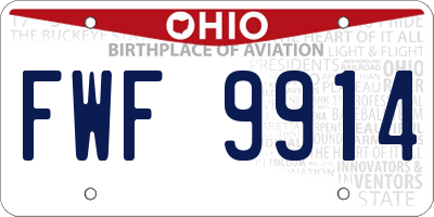 OH license plate FWF9914