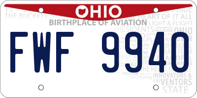 OH license plate FWF9940