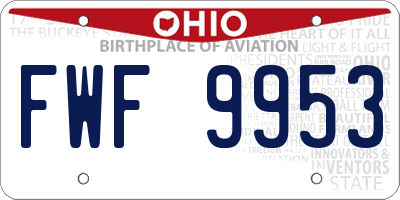 OH license plate FWF9953