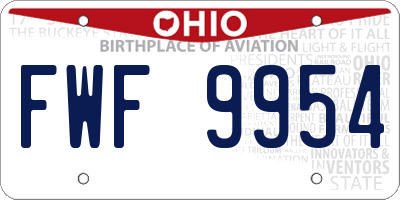 OH license plate FWF9954