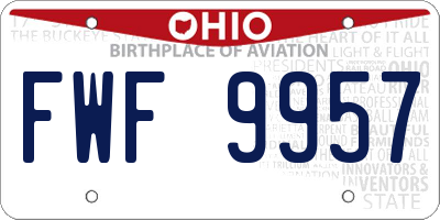 OH license plate FWF9957