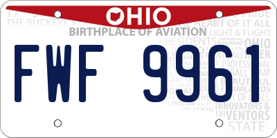 OH license plate FWF9961