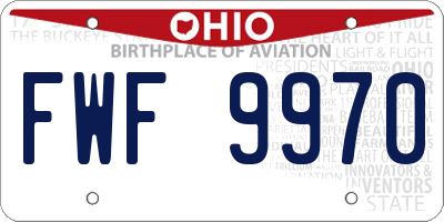 OH license plate FWF9970
