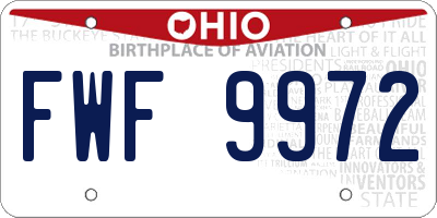 OH license plate FWF9972