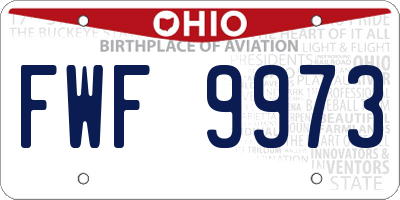 OH license plate FWF9973