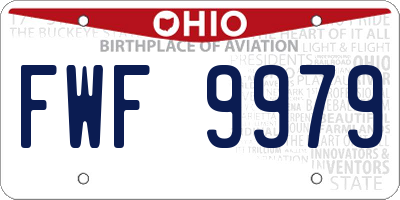 OH license plate FWF9979