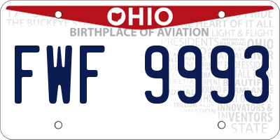 OH license plate FWF9993