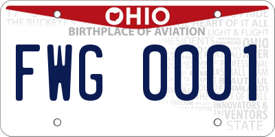 OH license plate FWG0001