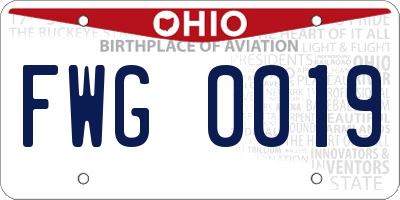 OH license plate FWG0019