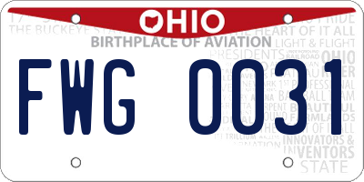 OH license plate FWG0031