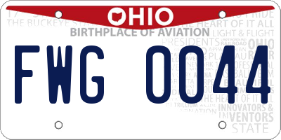 OH license plate FWG0044