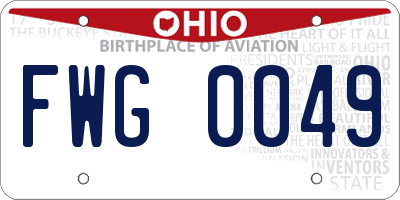 OH license plate FWG0049