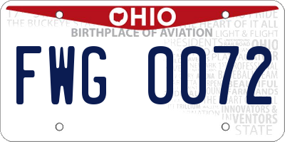OH license plate FWG0072