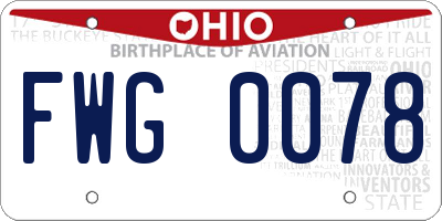 OH license plate FWG0078