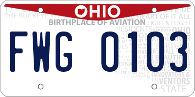 OH license plate FWG0103