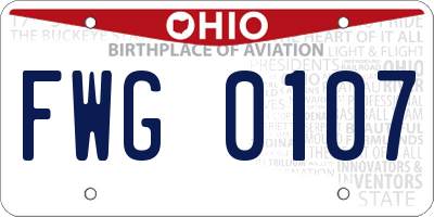 OH license plate FWG0107