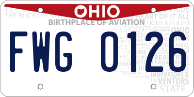 OH license plate FWG0126