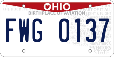 OH license plate FWG0137