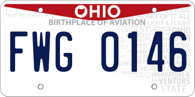 OH license plate FWG0146
