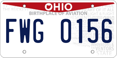 OH license plate FWG0156