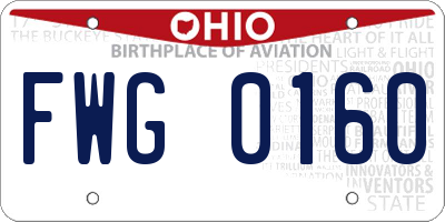 OH license plate FWG0160