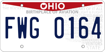 OH license plate FWG0164