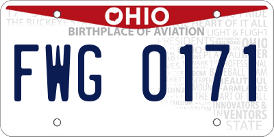 OH license plate FWG0171
