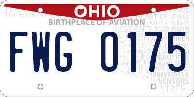 OH license plate FWG0175
