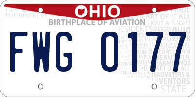 OH license plate FWG0177