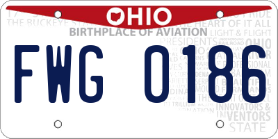 OH license plate FWG0186