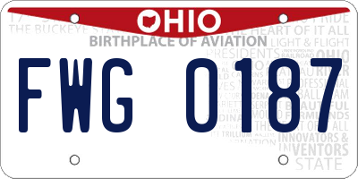 OH license plate FWG0187