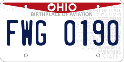 OH license plate FWG0190