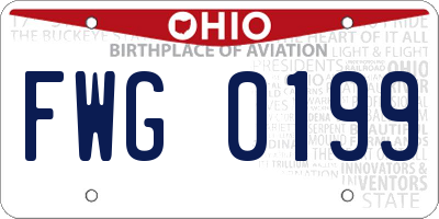 OH license plate FWG0199