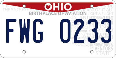 OH license plate FWG0233