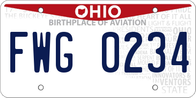 OH license plate FWG0234