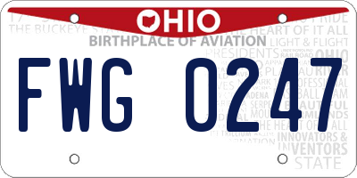 OH license plate FWG0247