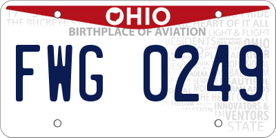 OH license plate FWG0249