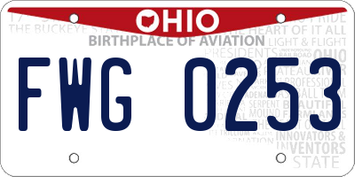 OH license plate FWG0253