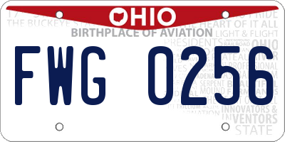 OH license plate FWG0256