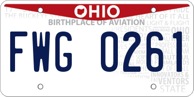 OH license plate FWG0261